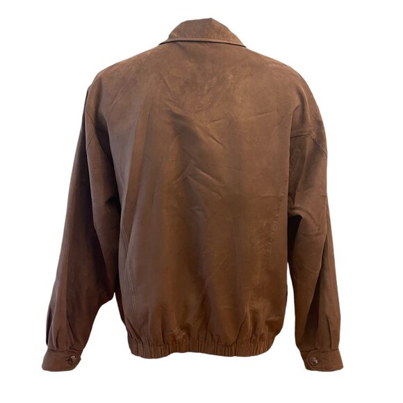 Cutter And Buck Jacket Mens XLarge XL Brown Faux Suede Bomber Golf Jacket - Picture 2 of 12